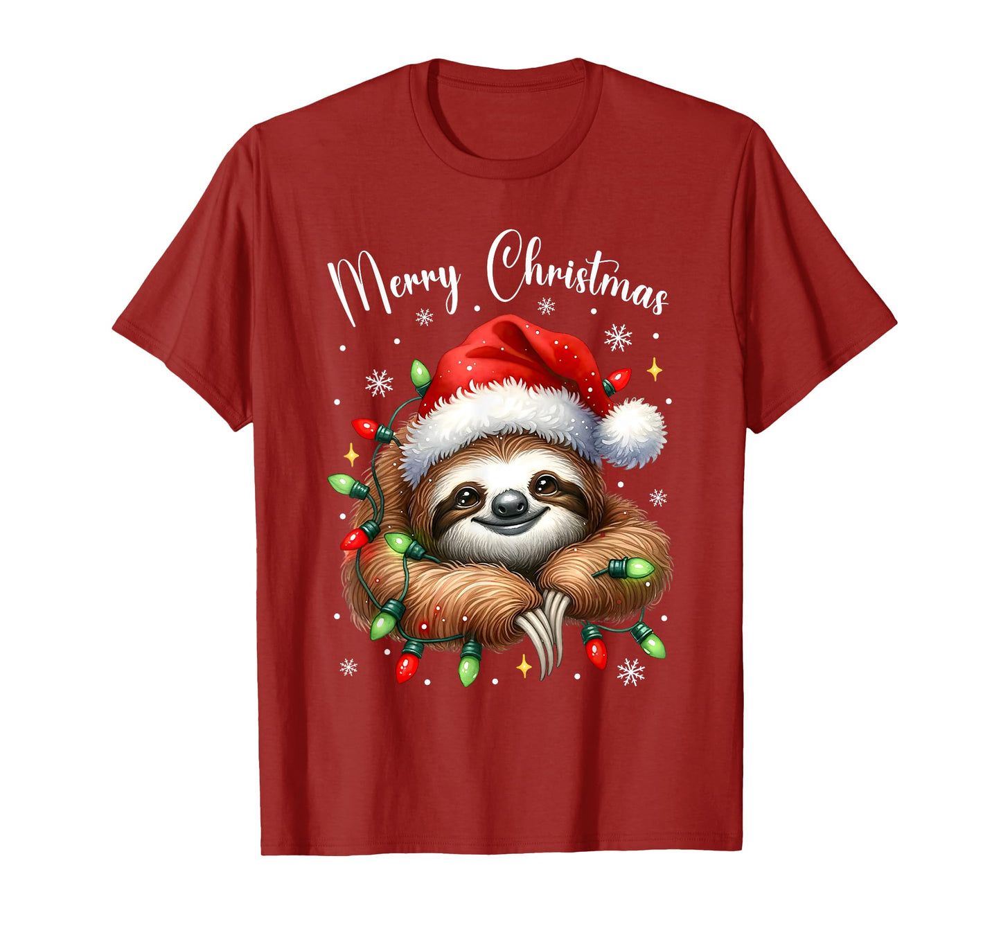 Christmas Pajamas Sloth Christmas Pajama Shirt Lazy Sloth T-Shirt