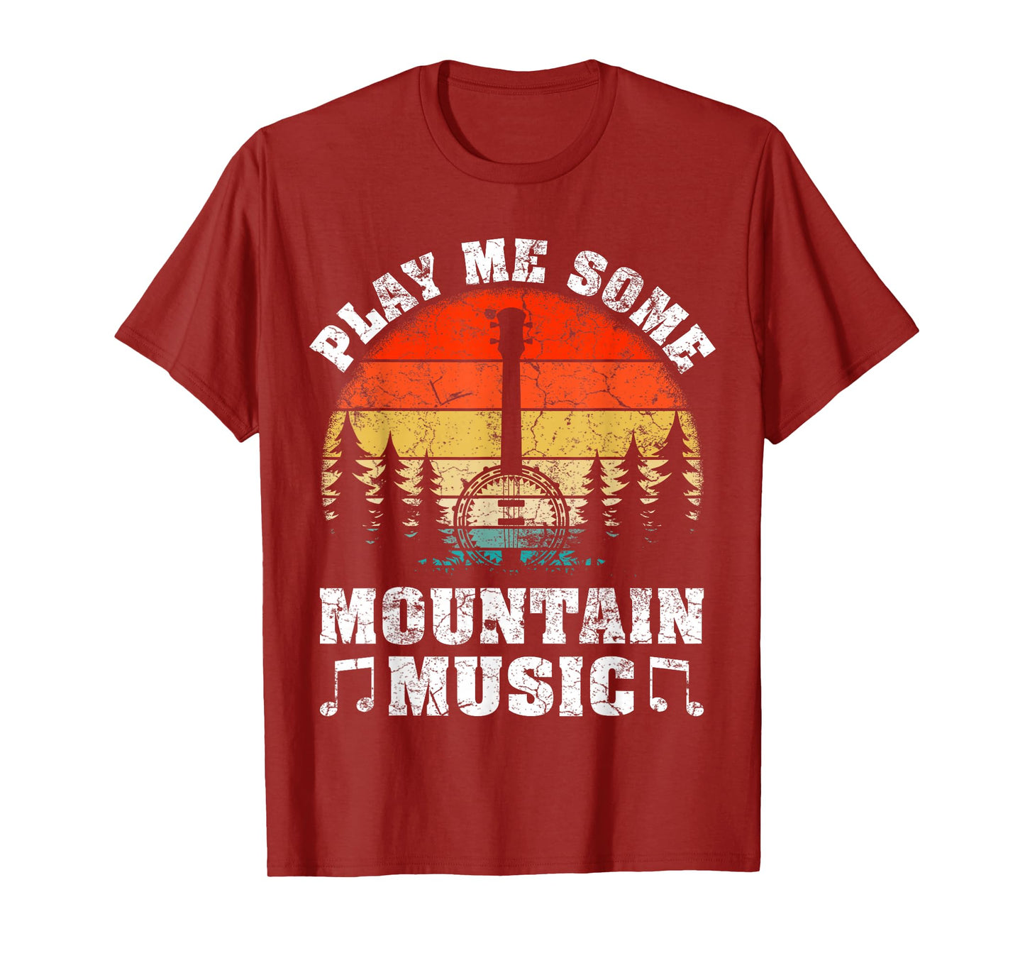 Vintage Play Me Some Mountain Music Mandolin T-Shirt