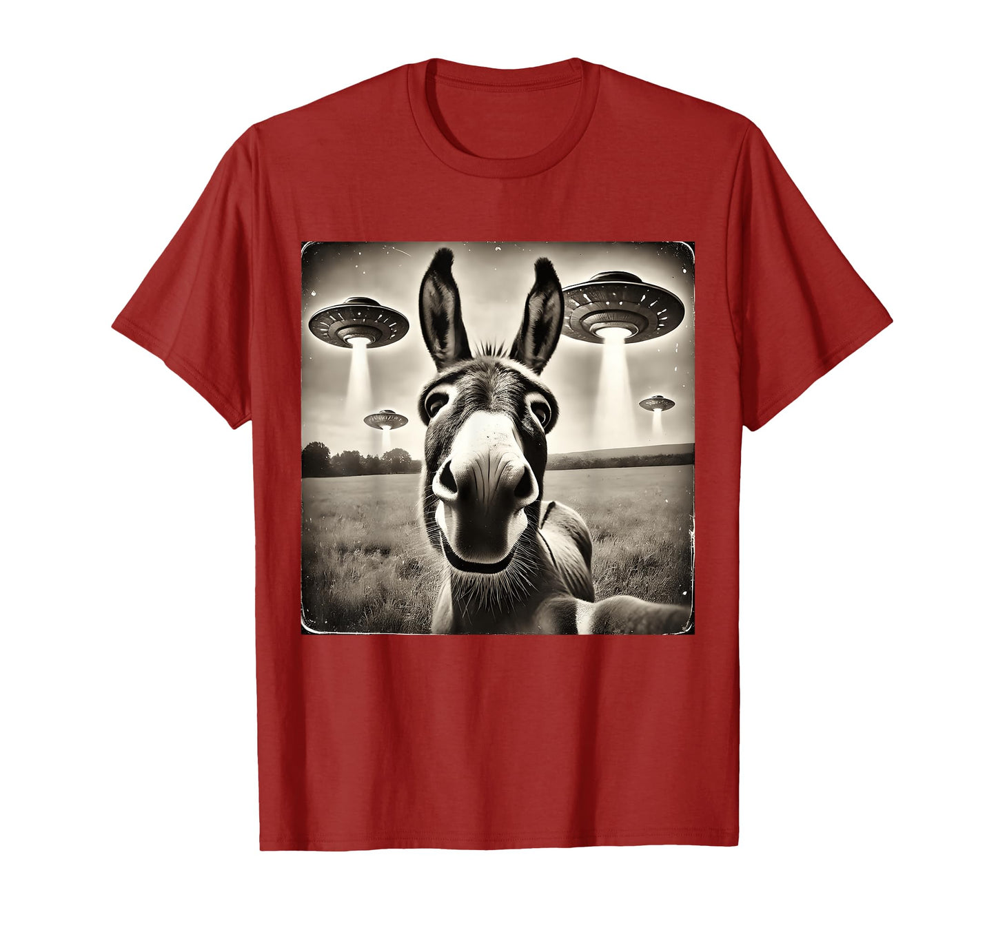 Funny Donkey Selfie UFOs T-Shirt