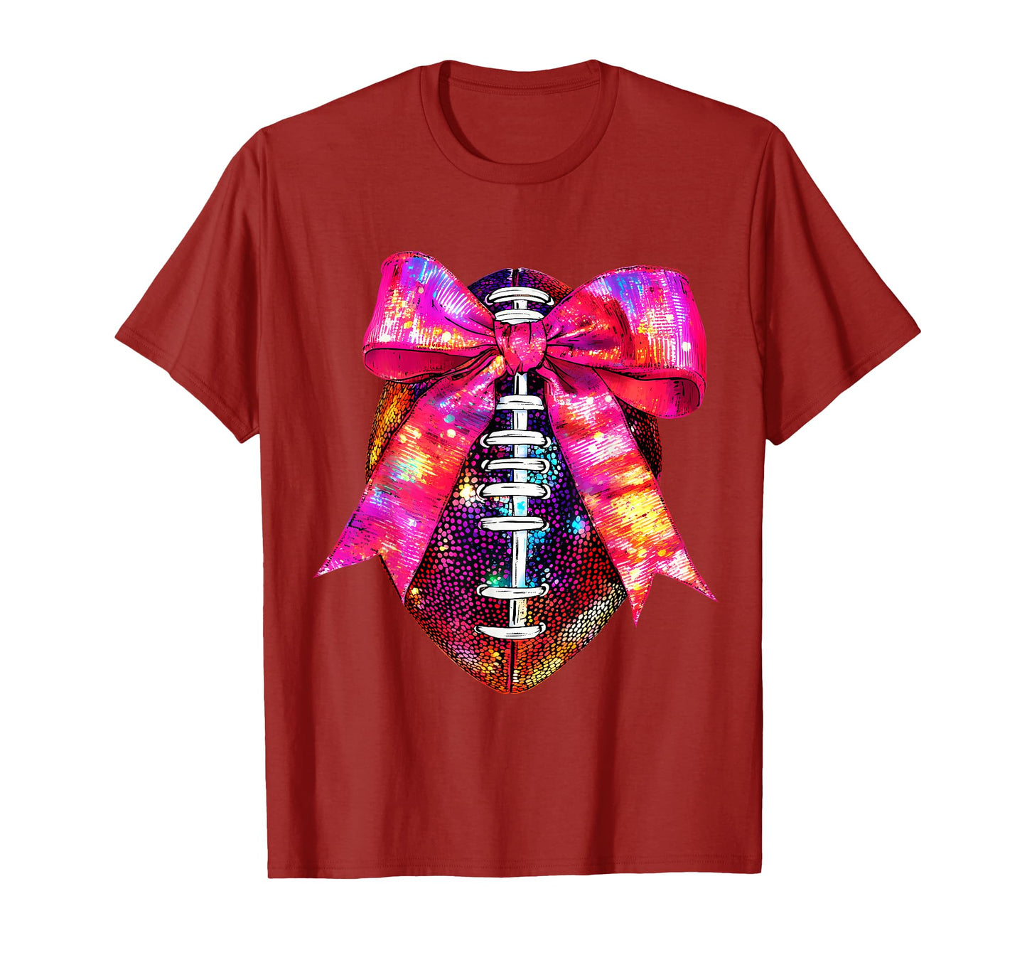Cute Football Coquette Bow Cute Football Player T-Shirt