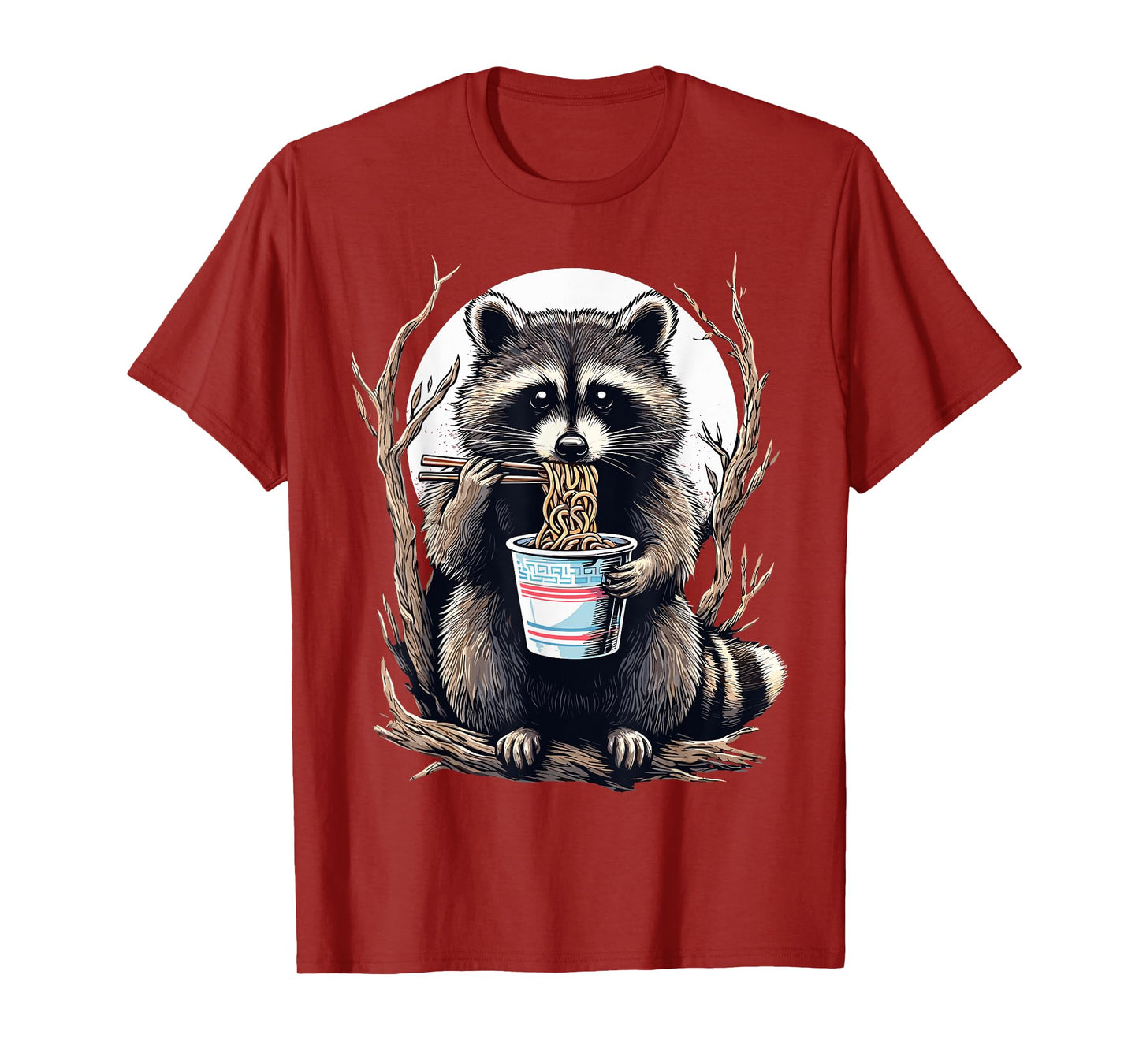 Raccoon Eating Instant Noodle Cup Funny Gifts For Women Men T-Shirt