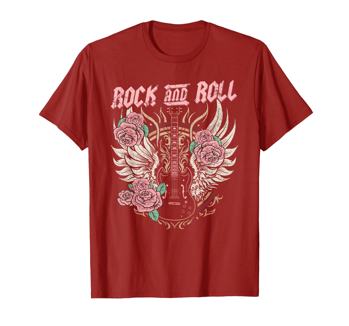 Rock and Roll Guitar Vintage ROCK women Music T-Shirt