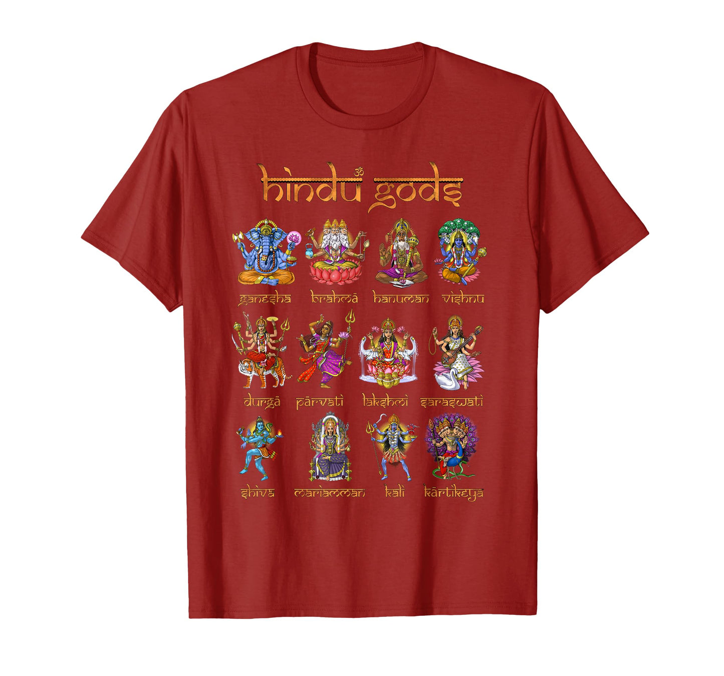 Hindu Gods Shiva Ganesha Hanuman Hinduism Goddess Kali T-Shirt