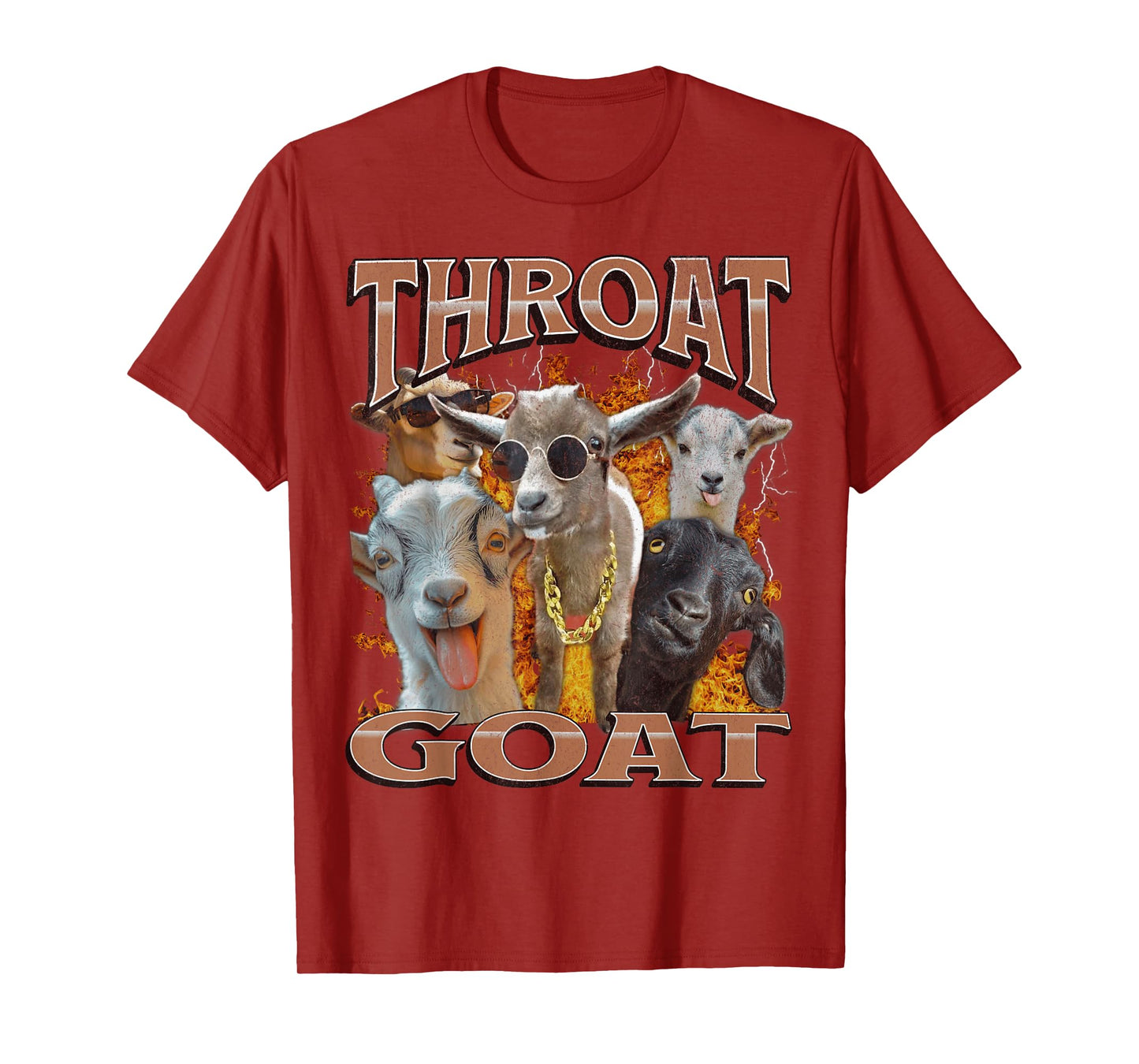 MildlyPerturbed Throat Goat Funny Offensive Adult Humor Y2K Graphic Unisex-Adults T-Shirt Black Small