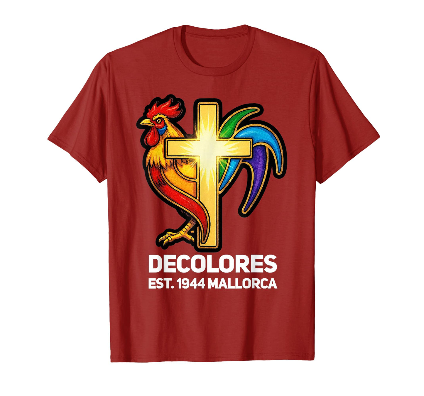DeColores Cursillo Rainbow Rooster Catholic T-Shirt