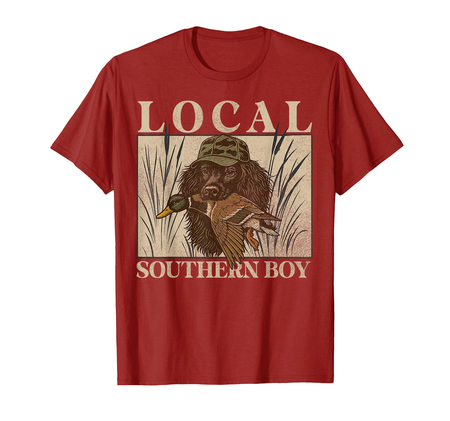 Local Southern Boy Duck Hunting Black Lab Outdoor Vintage T-Shirt