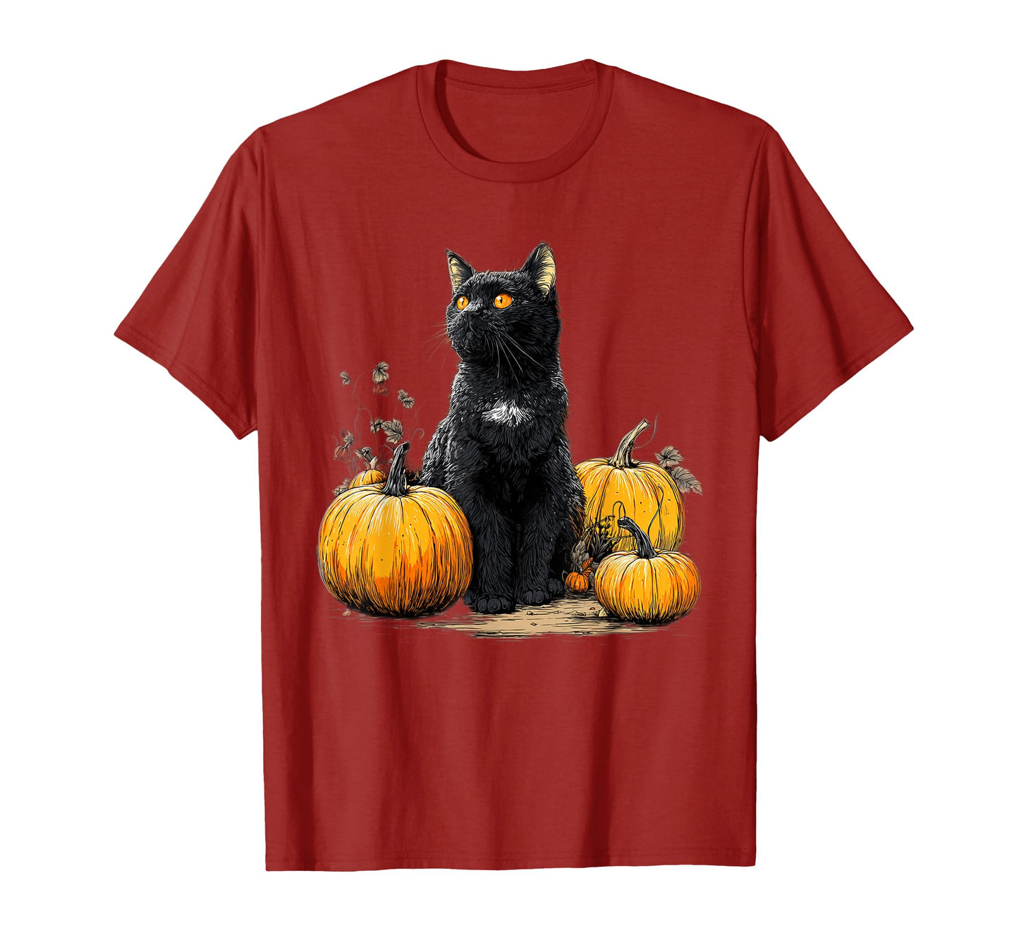 Black Cat Funny Halloween Pumpkin Cat Lover Cat Mom Dad T-Shirt
