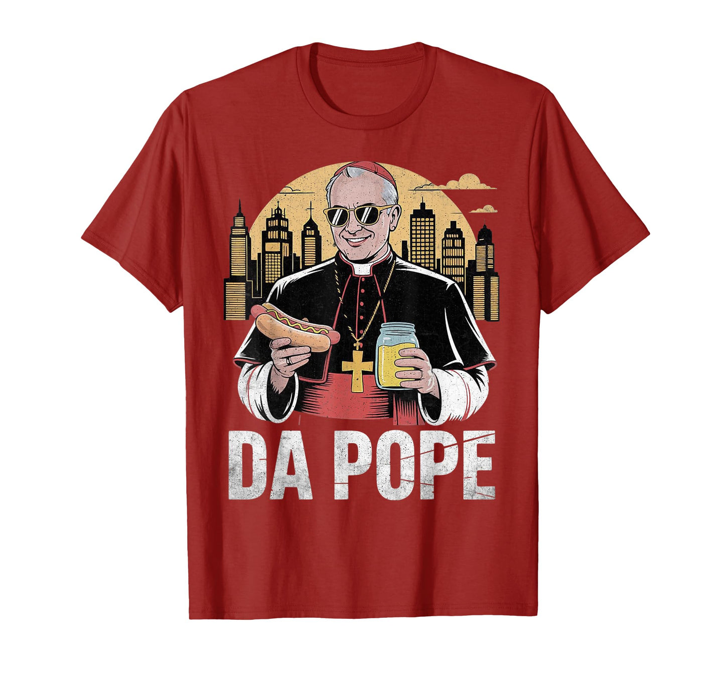 Da Pope From America Chicago Pope Leo XIV Funny Vintage T-Shirt