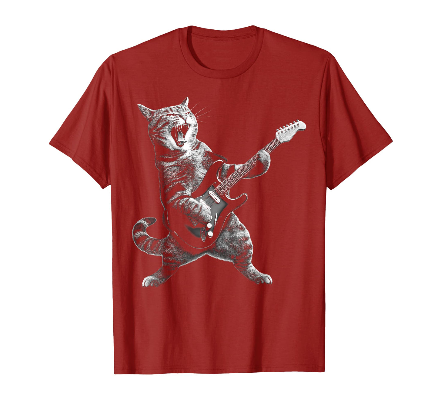 Cat Playing Guitar Rock and Roll Rock Star For Men Women Kid T-Shirt