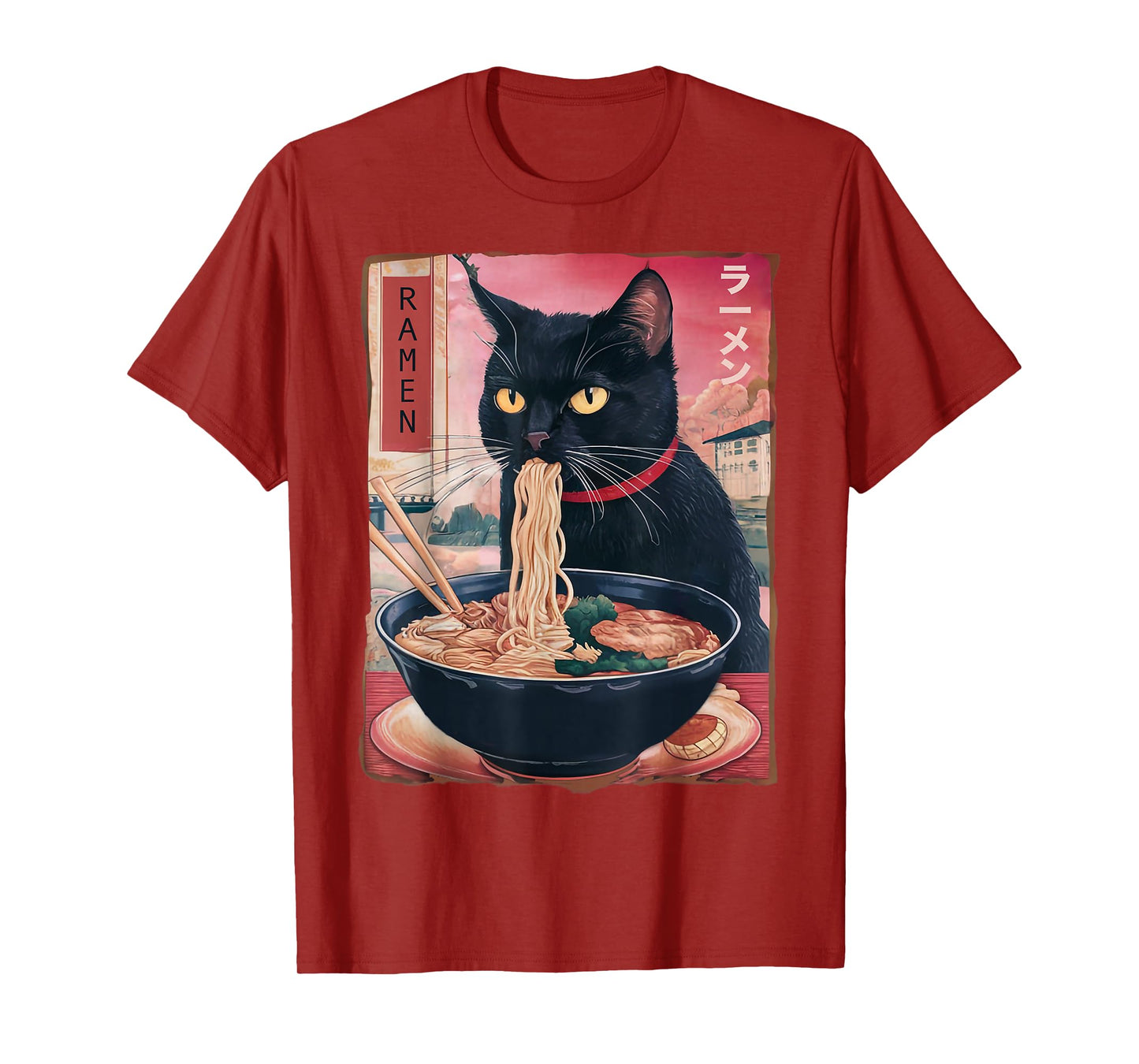 Cat Ramen Noodle Japanese Anime Kawaii Gifts Men Women Kids T-Shirt