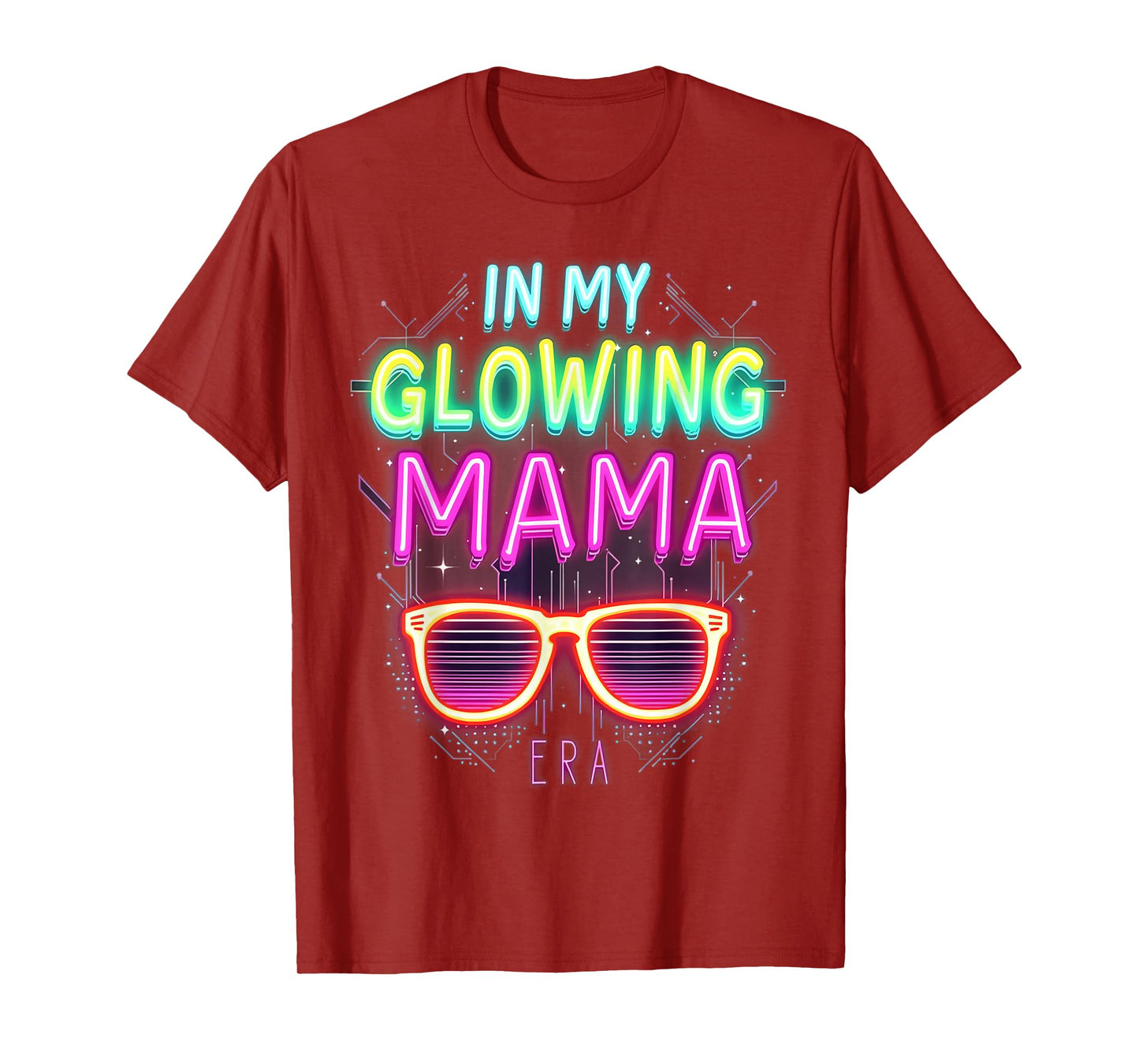 in My Glowing Mama Era Groovy Colorful Bright T-Shirt