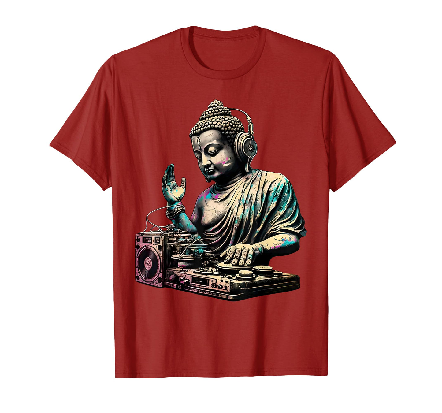 Buddha Wearing Headphones DJ Music Producer For Men Women T-Shirt