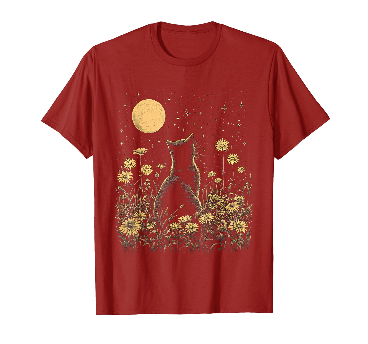 cat moon moonphases cats in nature kittens simple T-Shirt