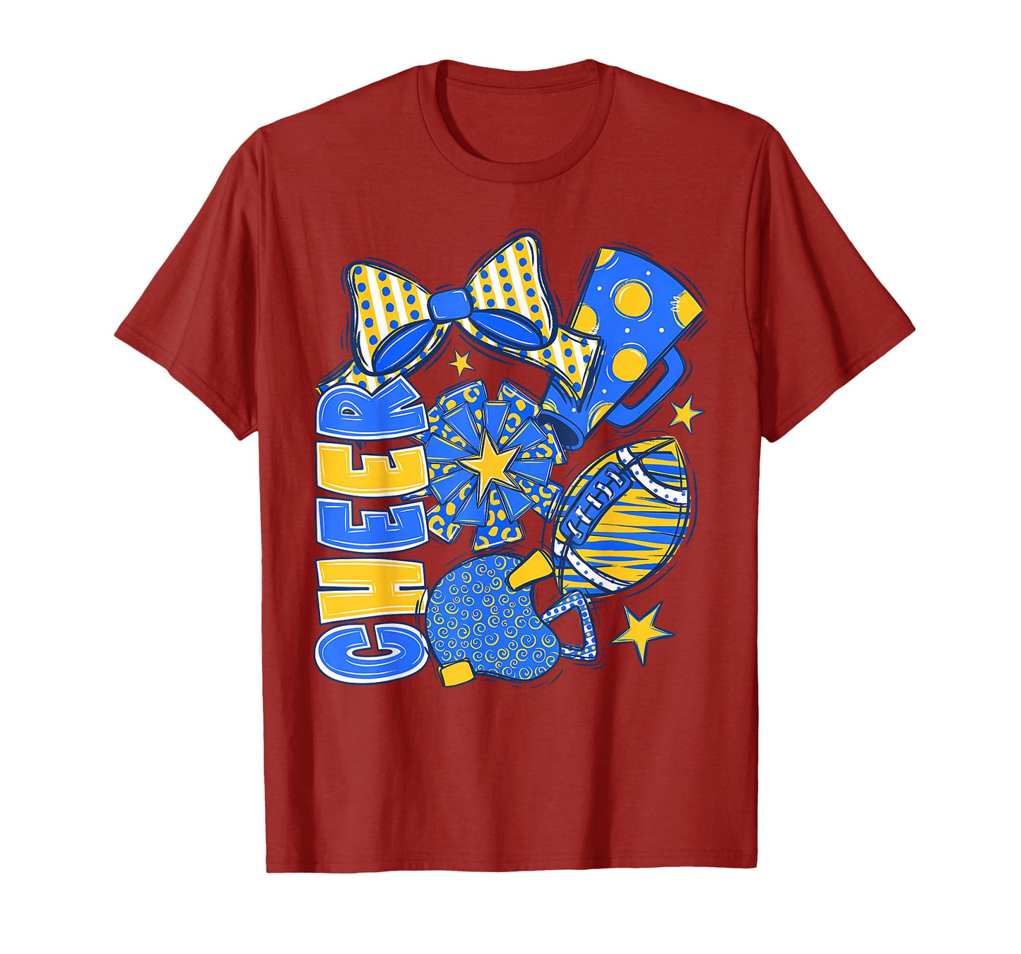 Cheer Mom Blue Cheerleader Game Day Cheer Mama Football T-Shirt