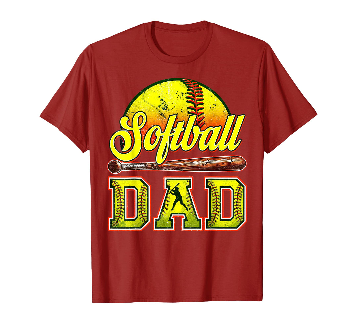 Retro Softball Dad Game Day Dad Father's Day T-Shirt