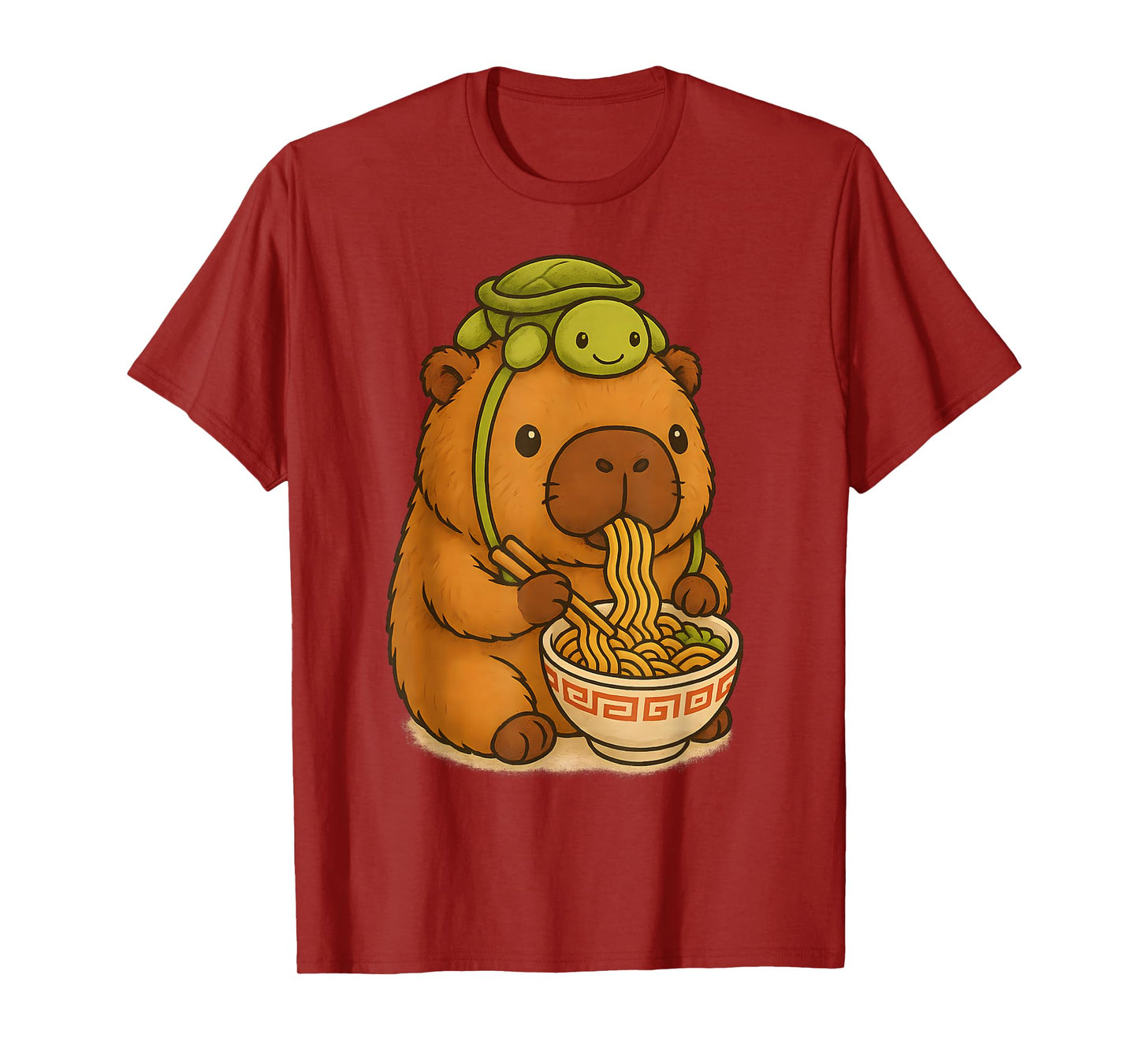 Capybara Anime Ramen Turtle Funny Graphic Kawaii Capibara T-Shirt