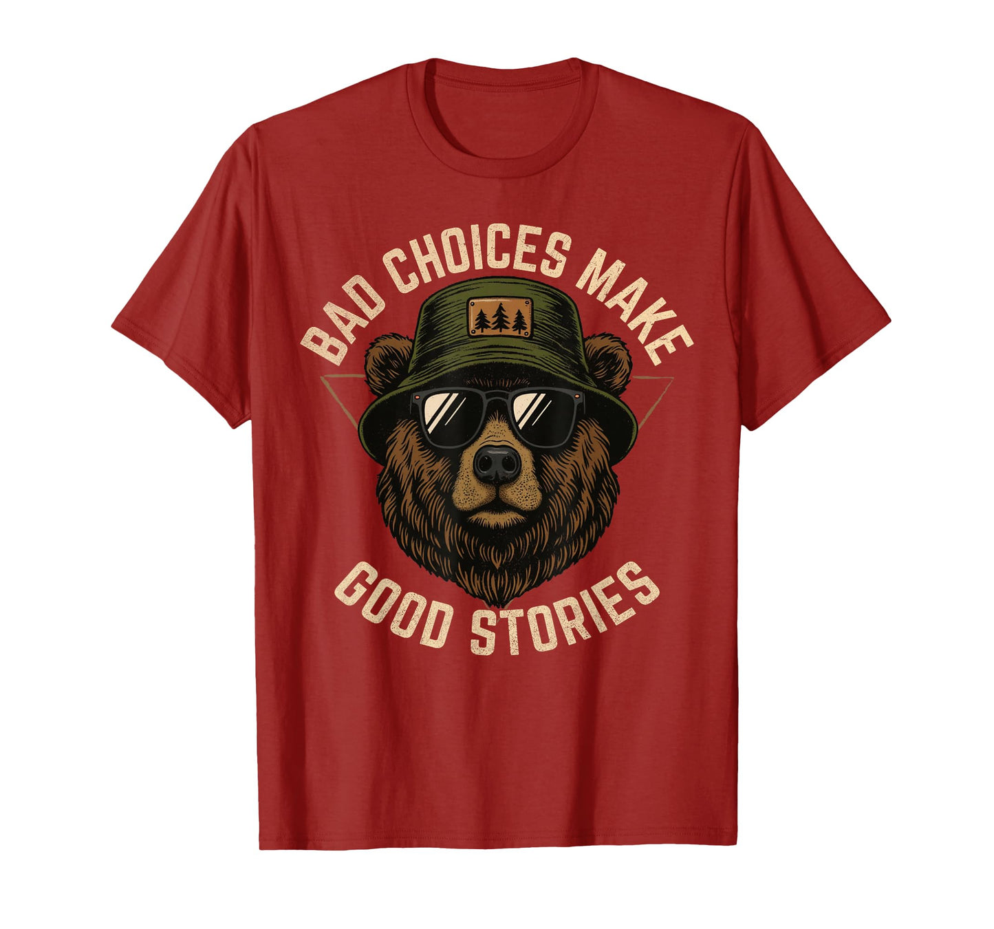 Funny Graphic Vintage Bear Bad Choices Make Good Stories T-Shirt