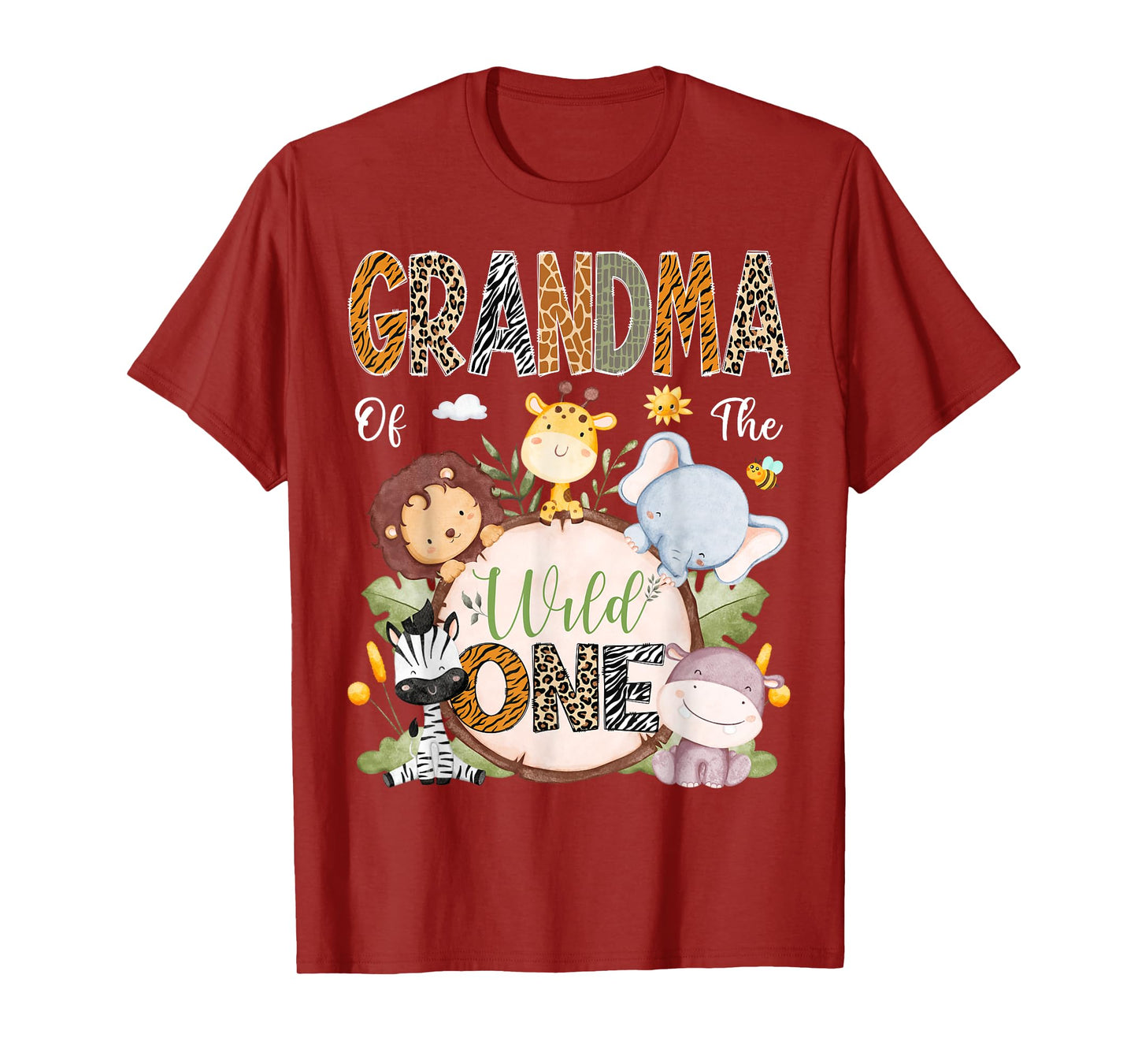 Grandma Of The Wild One 1St Birthday Safari Jungle Animals T-Shirt