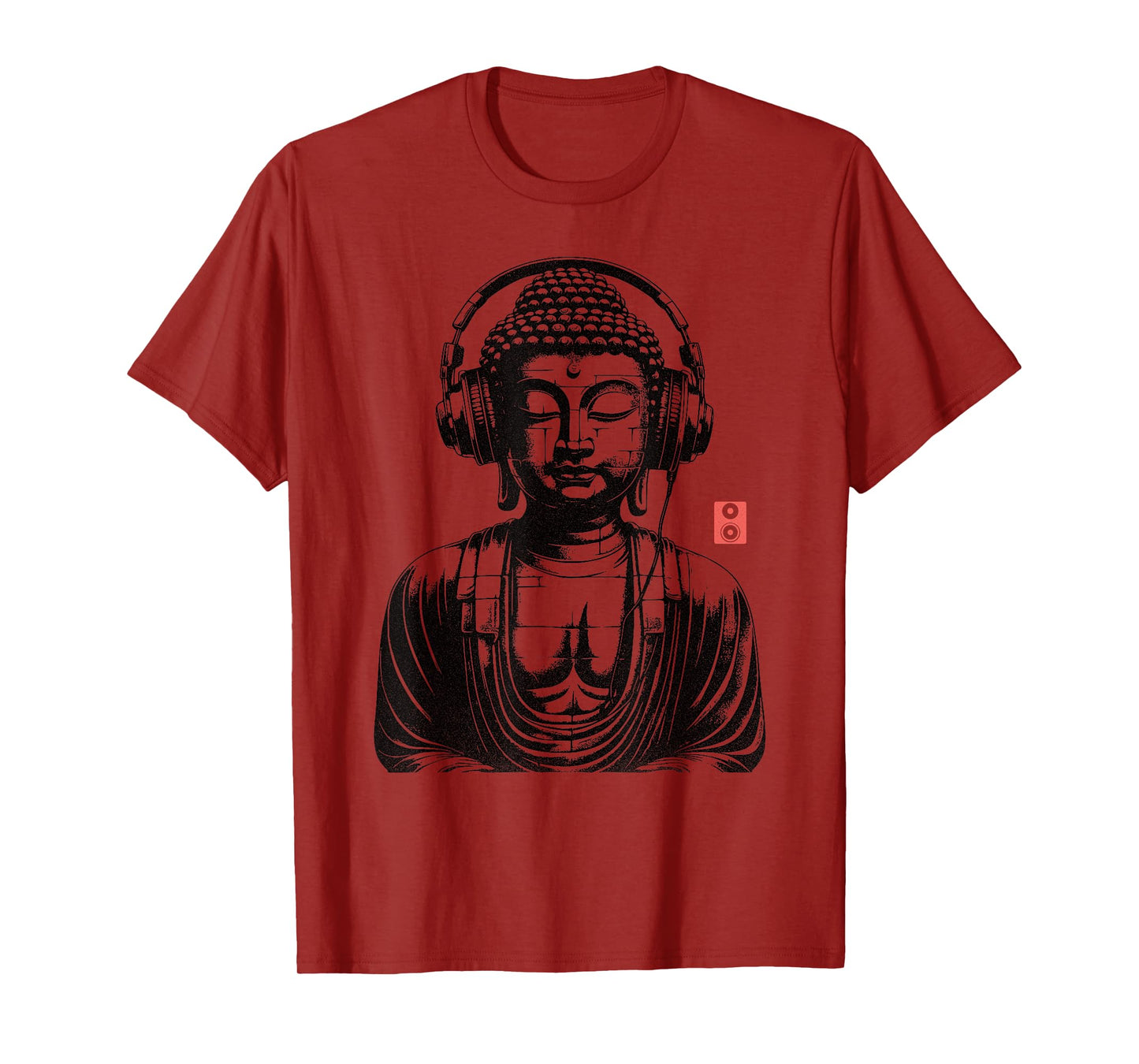 Vintage Retro Buddha Wearing Headphones T-Shirt