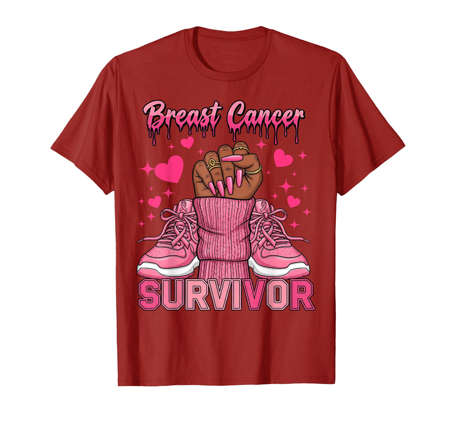 Breast Cancer Awareness Warrior Black Women Melanin Survivor T-Shirt