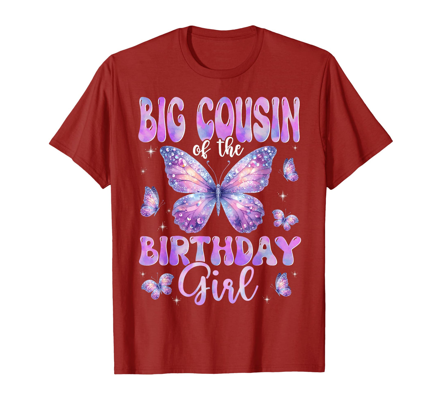 Big Cousin Of The Birthday Girl Butterfly Family Matching T-Shirt