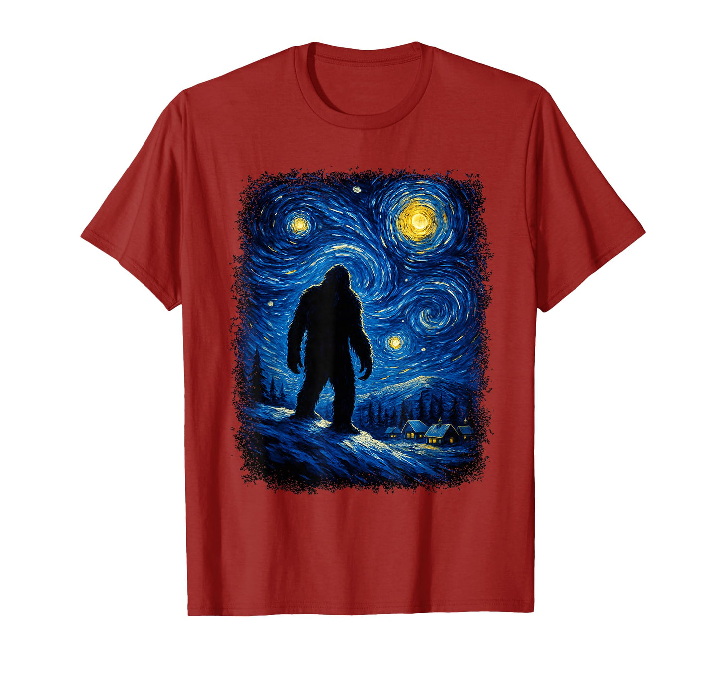 Vincent Van Gogh Starry Night Yeti Inspired Artwork T-Shirt