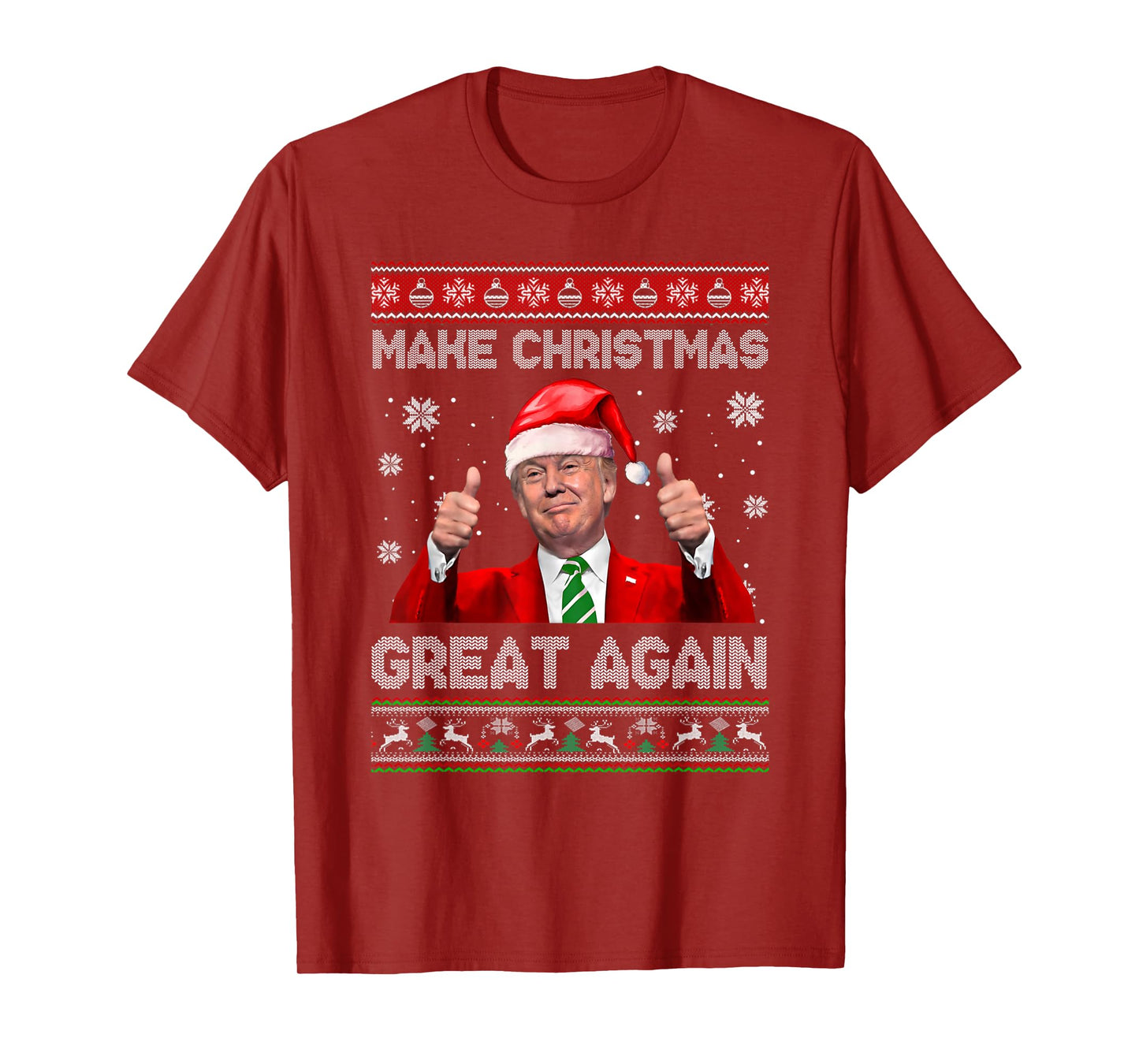 Make Christmas Great Again Xmas Funny Trump Pajamas Ugly T-Shirt