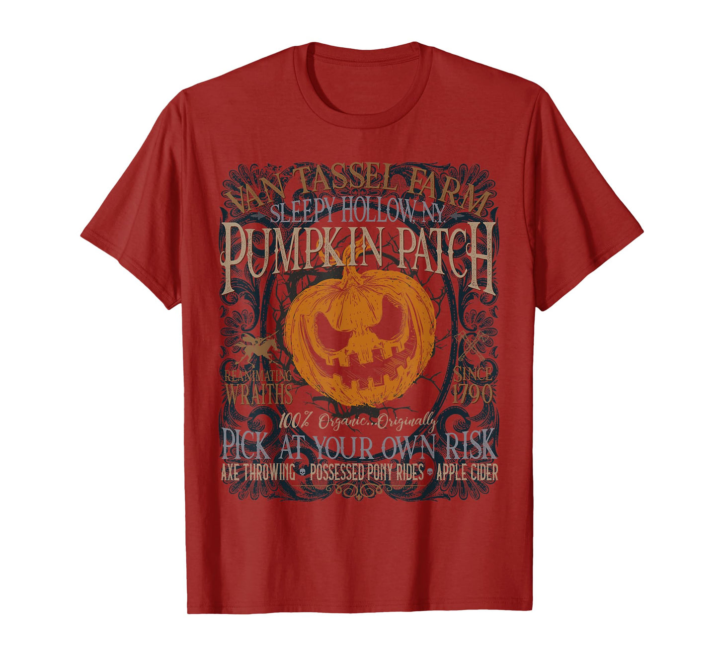 Sleepy Hollow Pumpkin Picking Farm Funny Halloween T-Shirt
