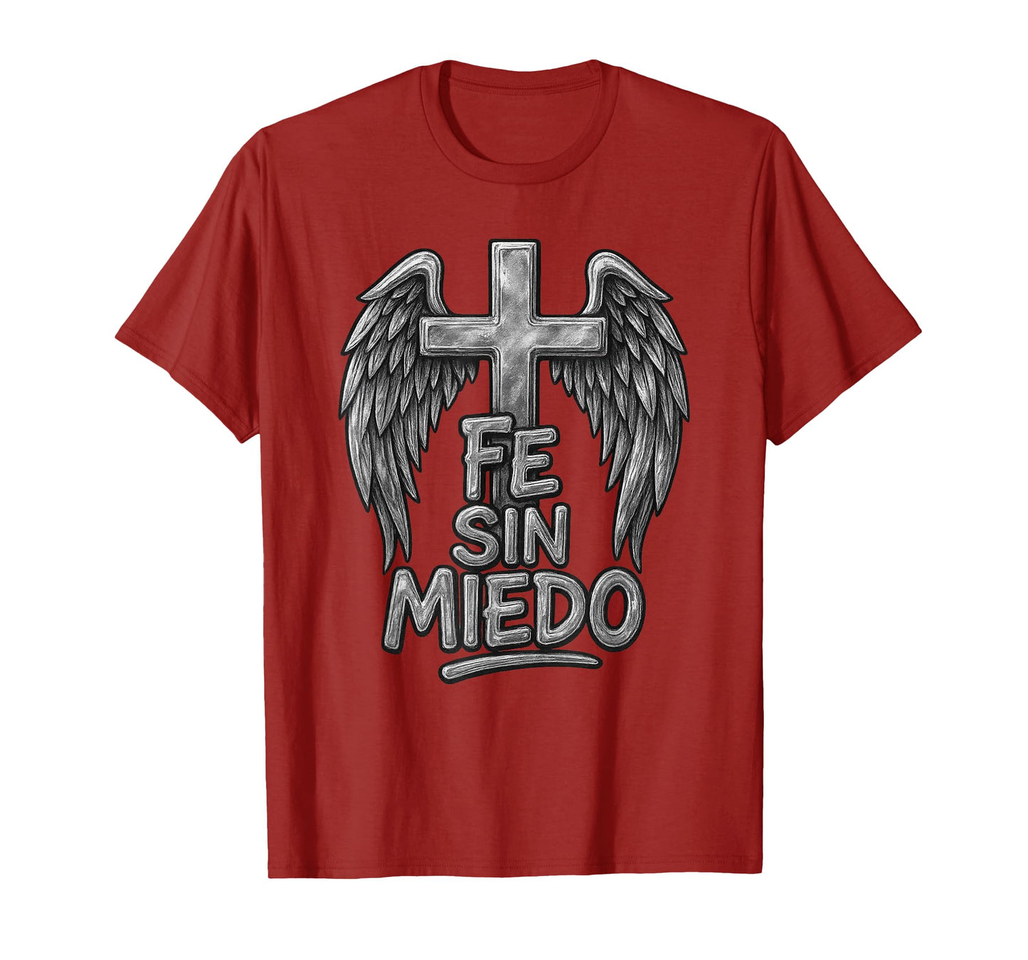 Angel Wings Faith Religious Fe Sin Miedo Cross Vintage T-Shirt