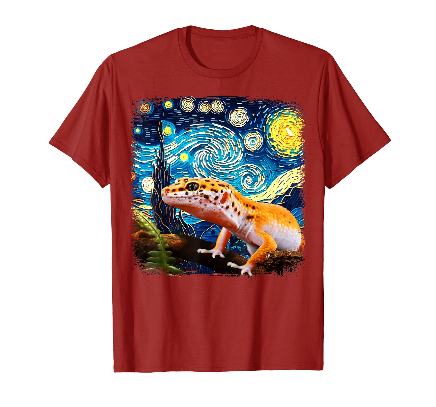 Leopard Gecko Starry Night Van Gogh Gifts For Men Women Kids T-Shirt