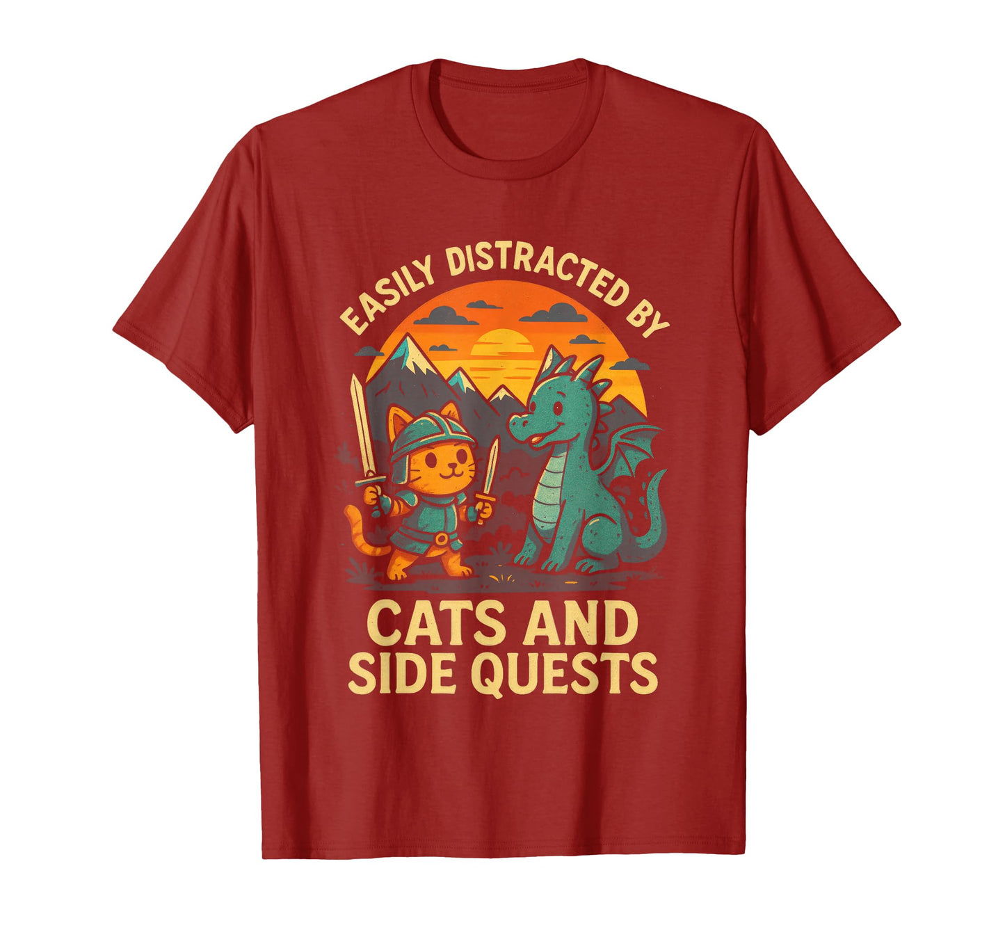 Easily Distracted By Cats And Side Quests T-Shirt