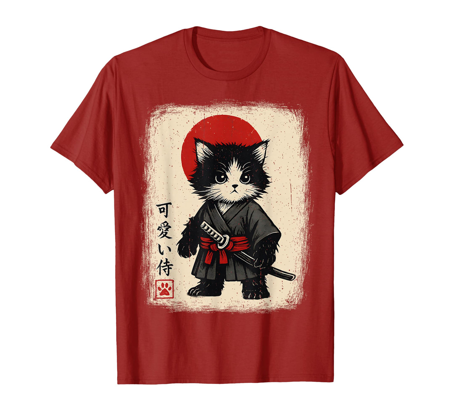 Samurai Cat Japanese Vintage Kawaii Funny Cats T-Shirt