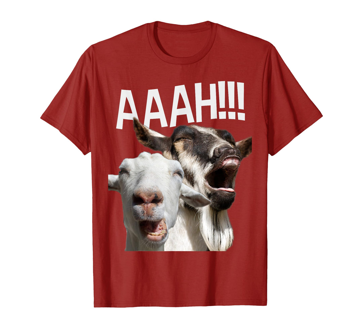 Screaming Goats AAAH!!! Funny Crazy Goat Lover Print T-Shirt
