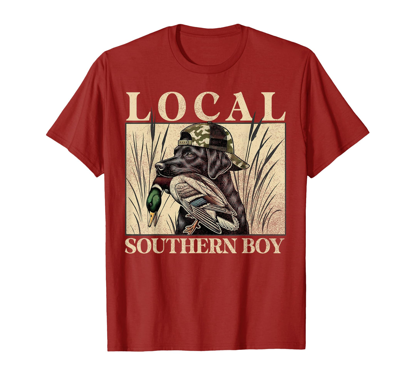 Local Southern Boy Duck Hunting Black Lab Outdoor Vintage T-Shirt