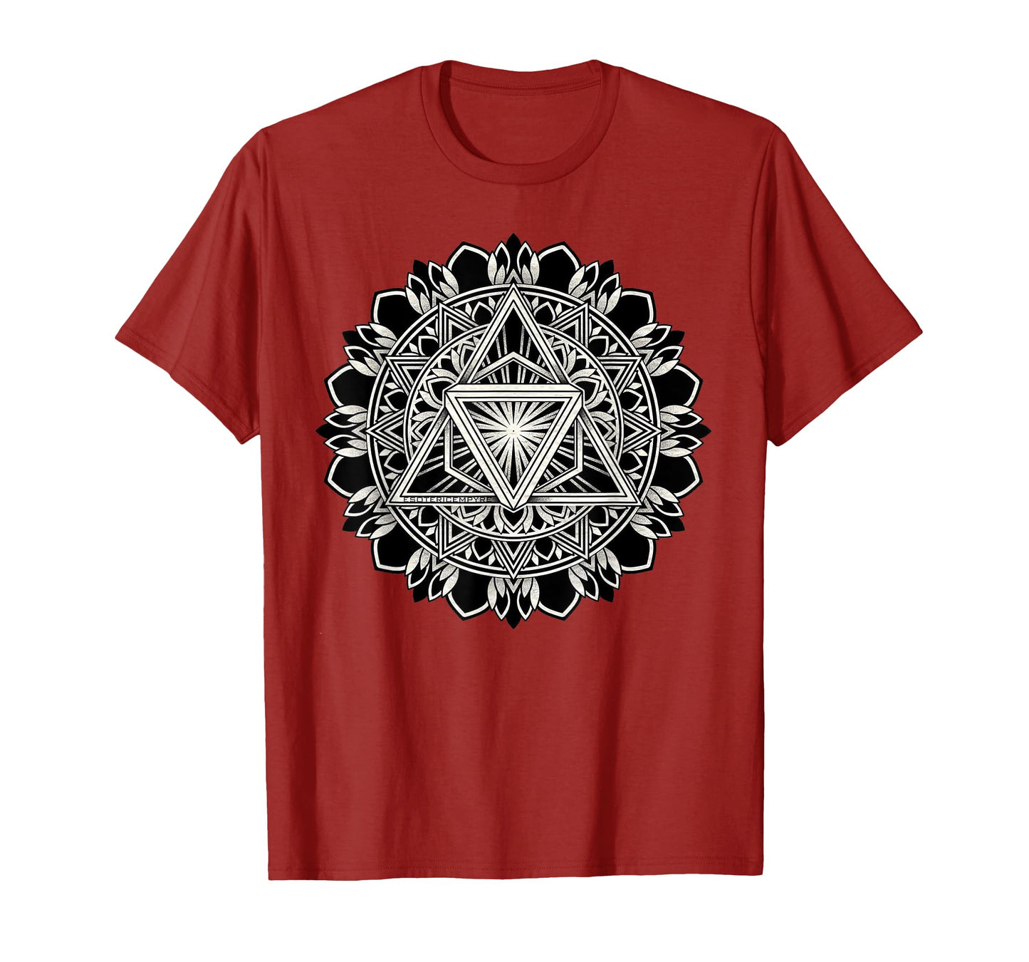 Sacred Geometry Tri-Hex Mandala Geometric Blackwork T-Shirt