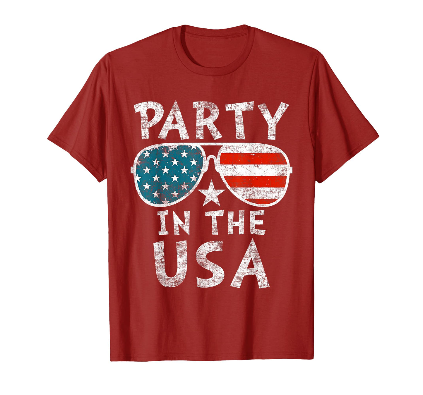 American Flag Party In USA 4th July Patriotic Kids Teen Girl T-Shirt