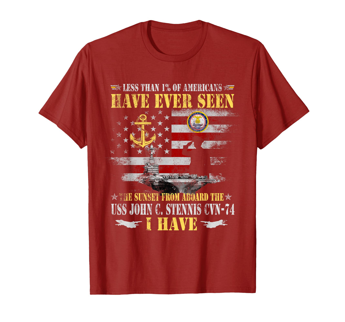 USS John Stennis CVN-74 Veteran Less Than 1% Funny Patriotic T-Shirt