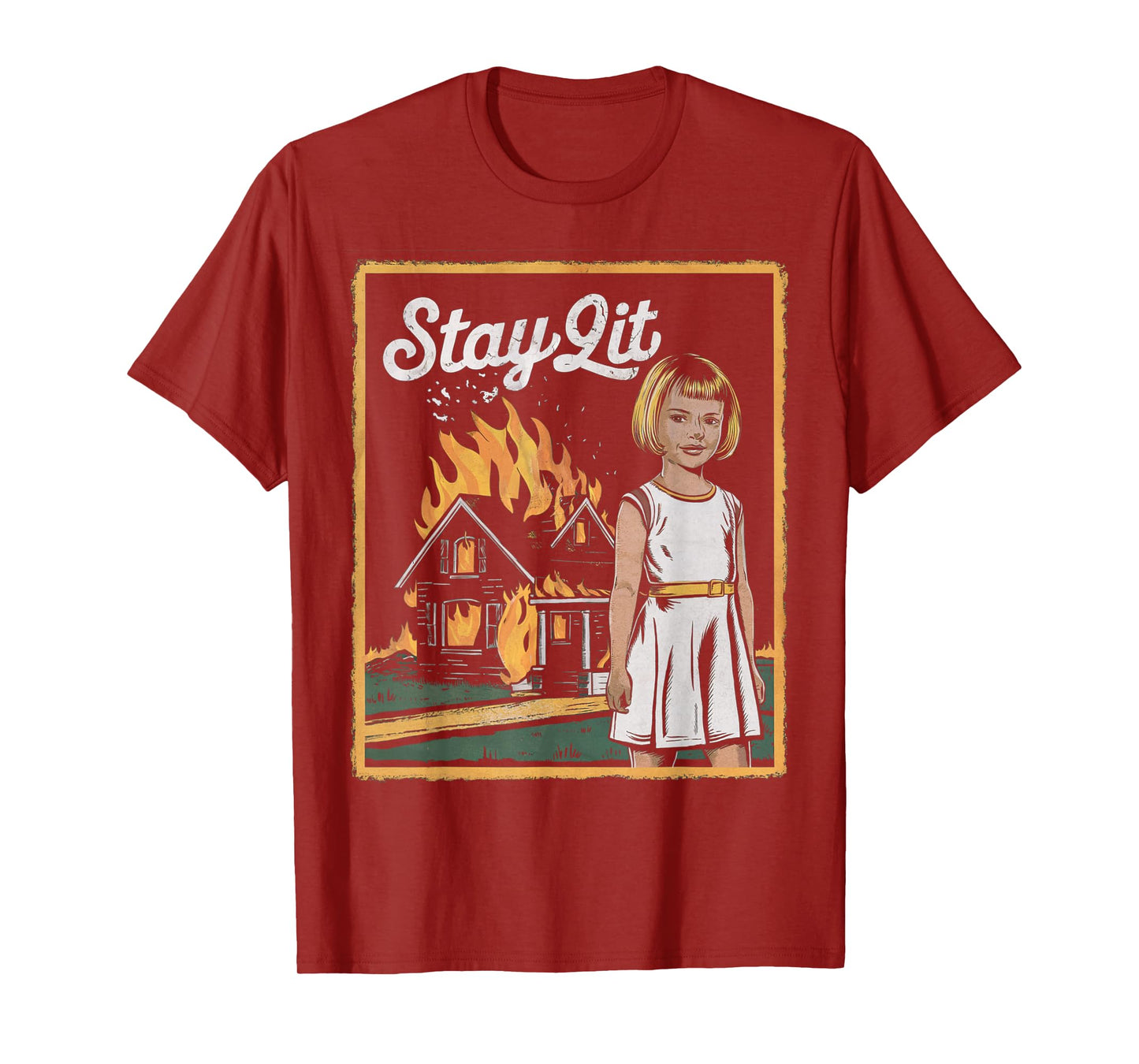 Vintage Horror Movie Lover Retro Halloween Shirt Stay Lit T-Shirt