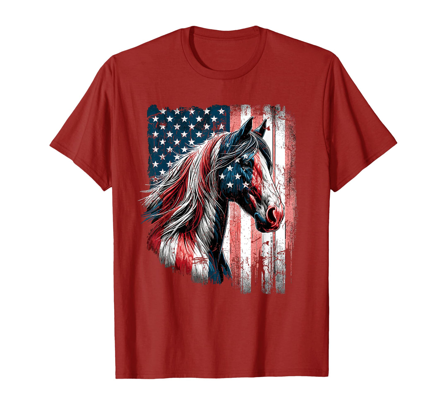 Patriotic Horse USA Flag Vintage Horse T-Shirt