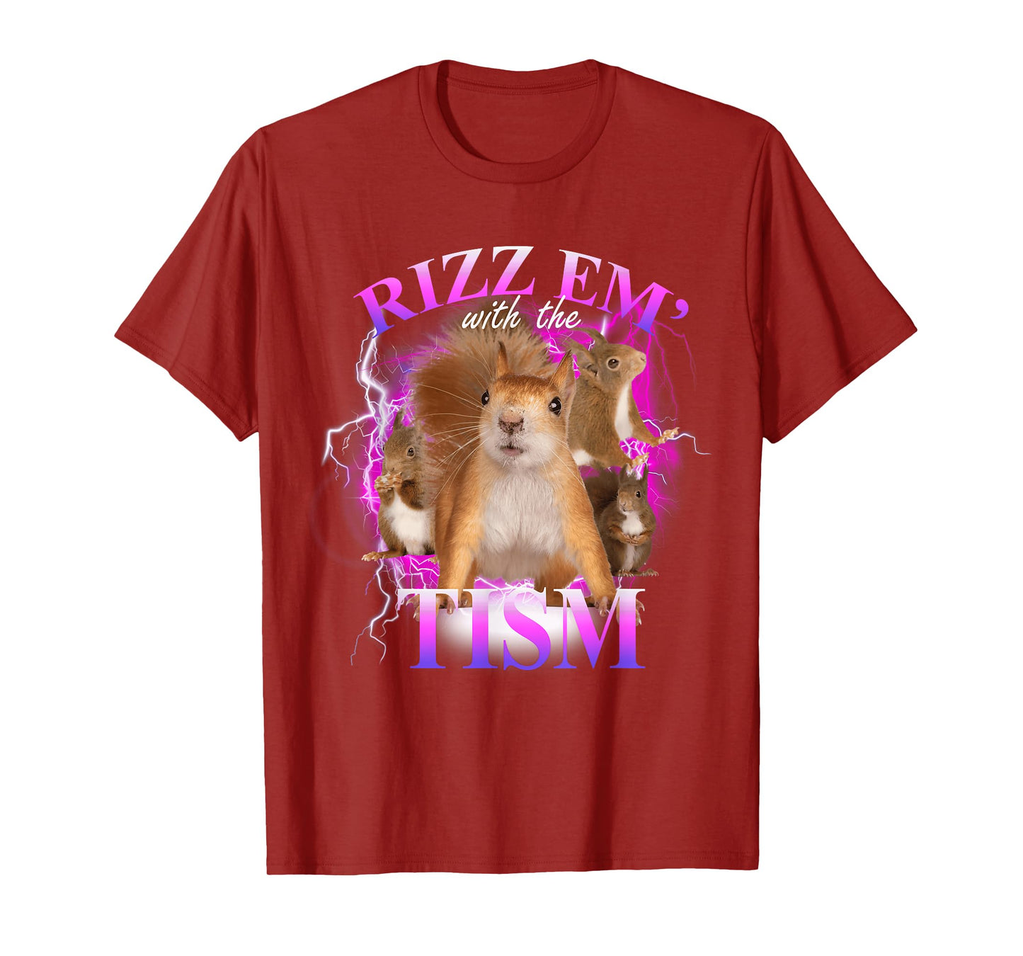 Autism Funny Rizz Em With The Tism Meme Autistic Squirrel T-Shirt