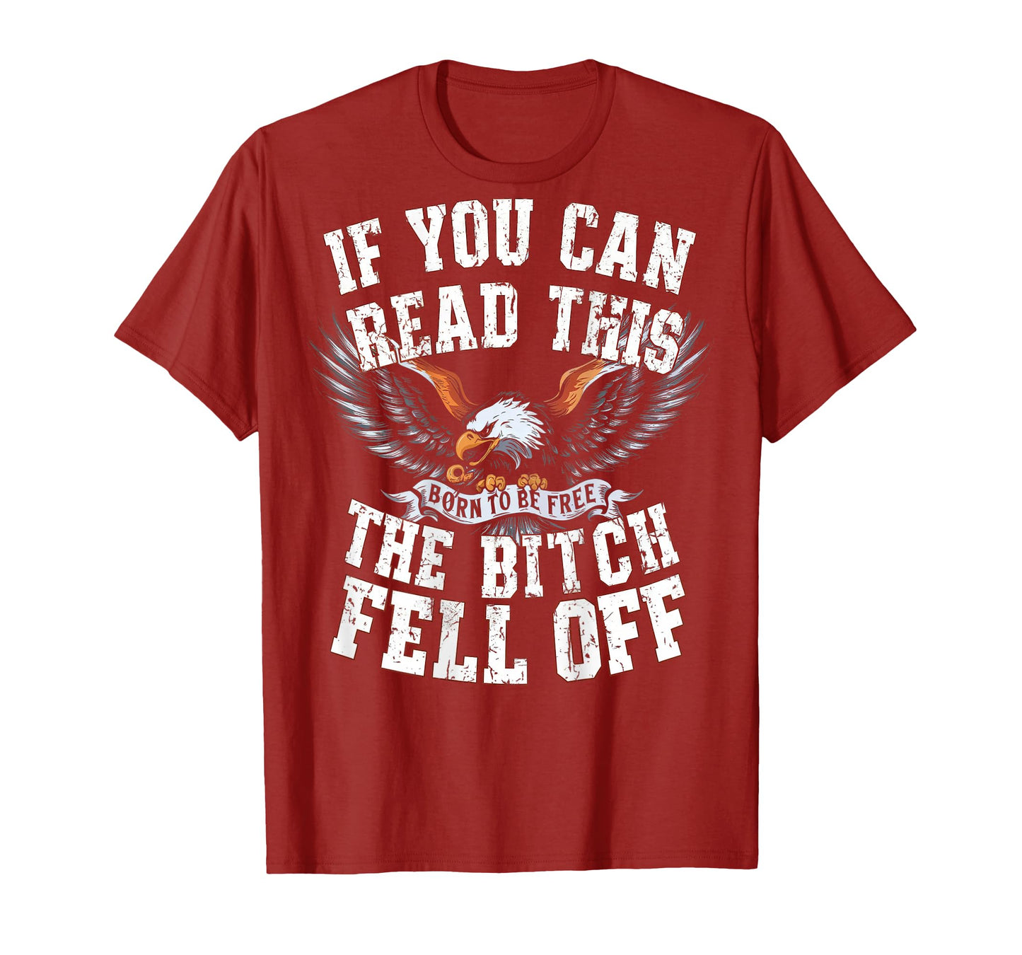Funny Motocross Dirt Bike Bikers Awesome Motorbike If You Can Read This The Bitch Fell Off Biker Back Print Black Modern Crew Neck Short Sleeve T-Shirt