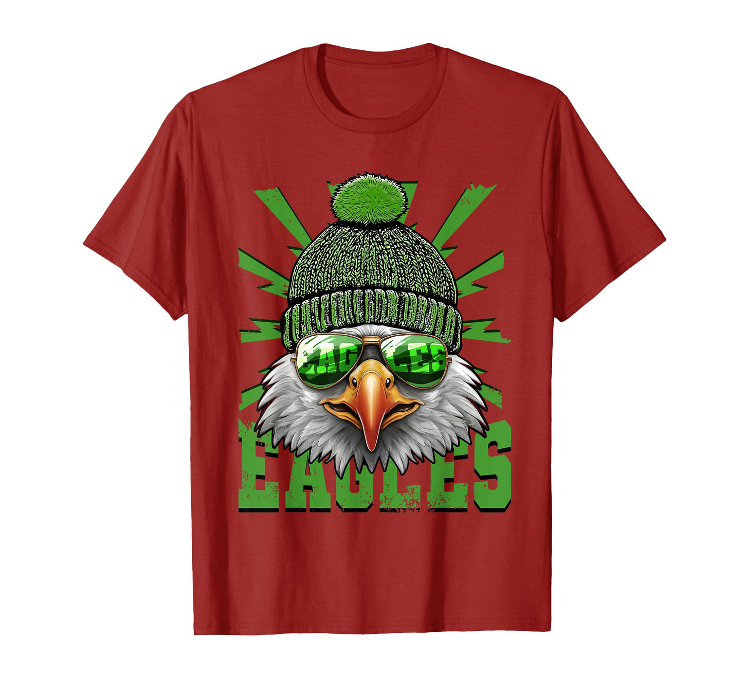 Vintage Cool Face Eagles with Sunglasses Women Men Tees T-Shirt