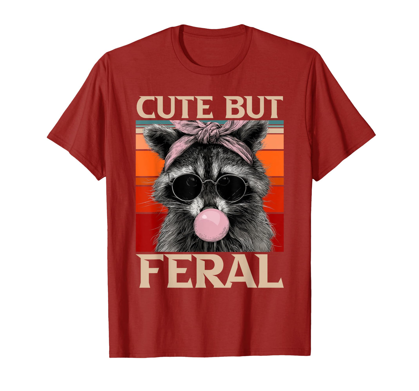 Cute But Feral Toddler Girls Kids | Raccoon Sunglasses Meme T-Shirt