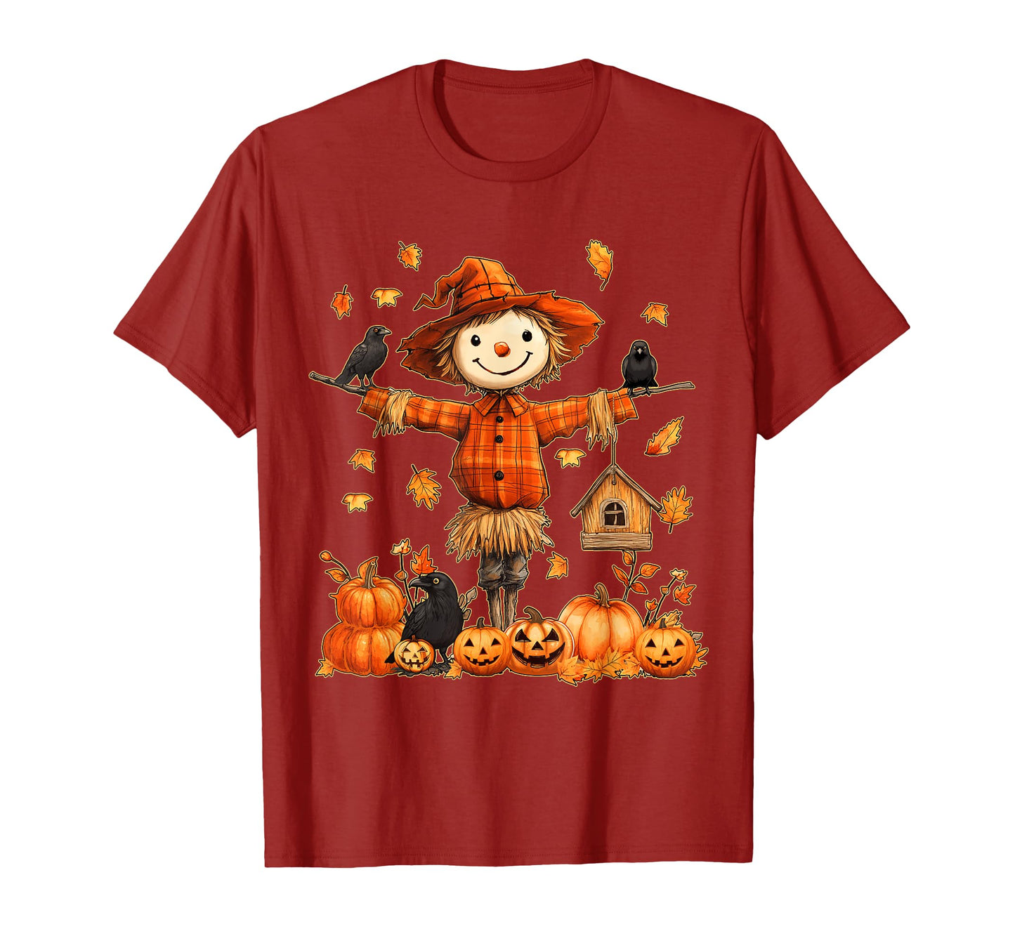 Cute Scarecrow Pumpkin Thanksgiving Halloween Hello Fall T-Shirt