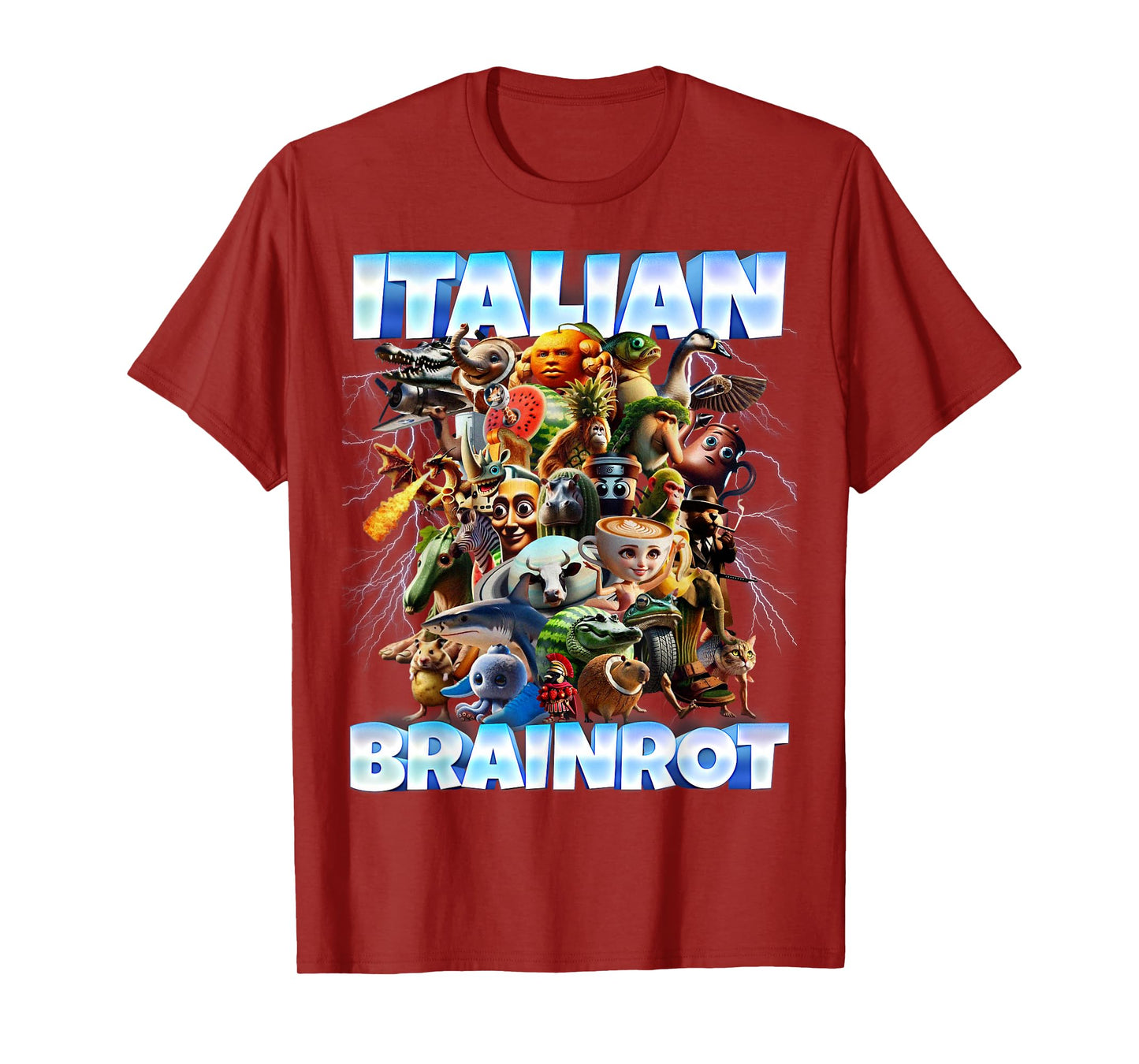 Italian Brainrot Characters Funny Meme Popular Trend Gen Z T-Shirt
