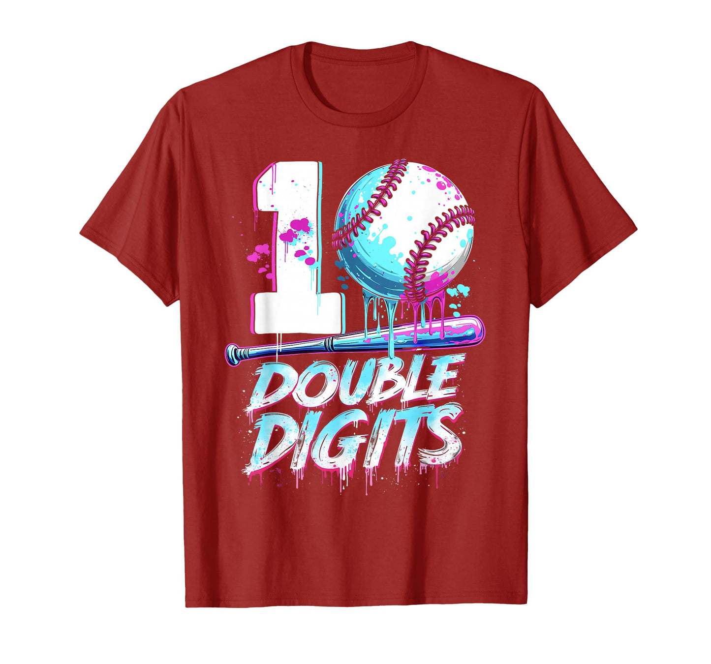 Baseball 10 Years Old Birthday Double Digits 10 Birthday Boy T-Shirt