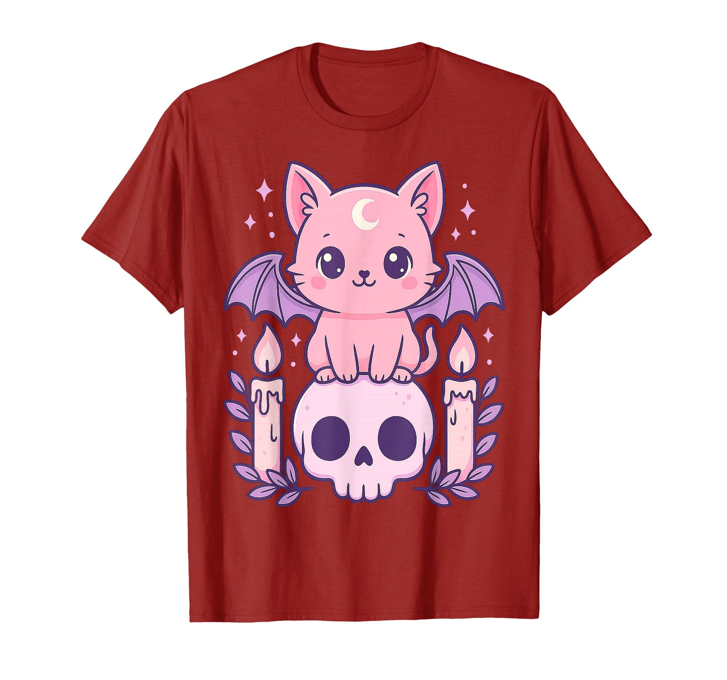 Cute Cat Bat Skull Pastel Goth Gifts Men Women Boy Girl Kids T-Shirt