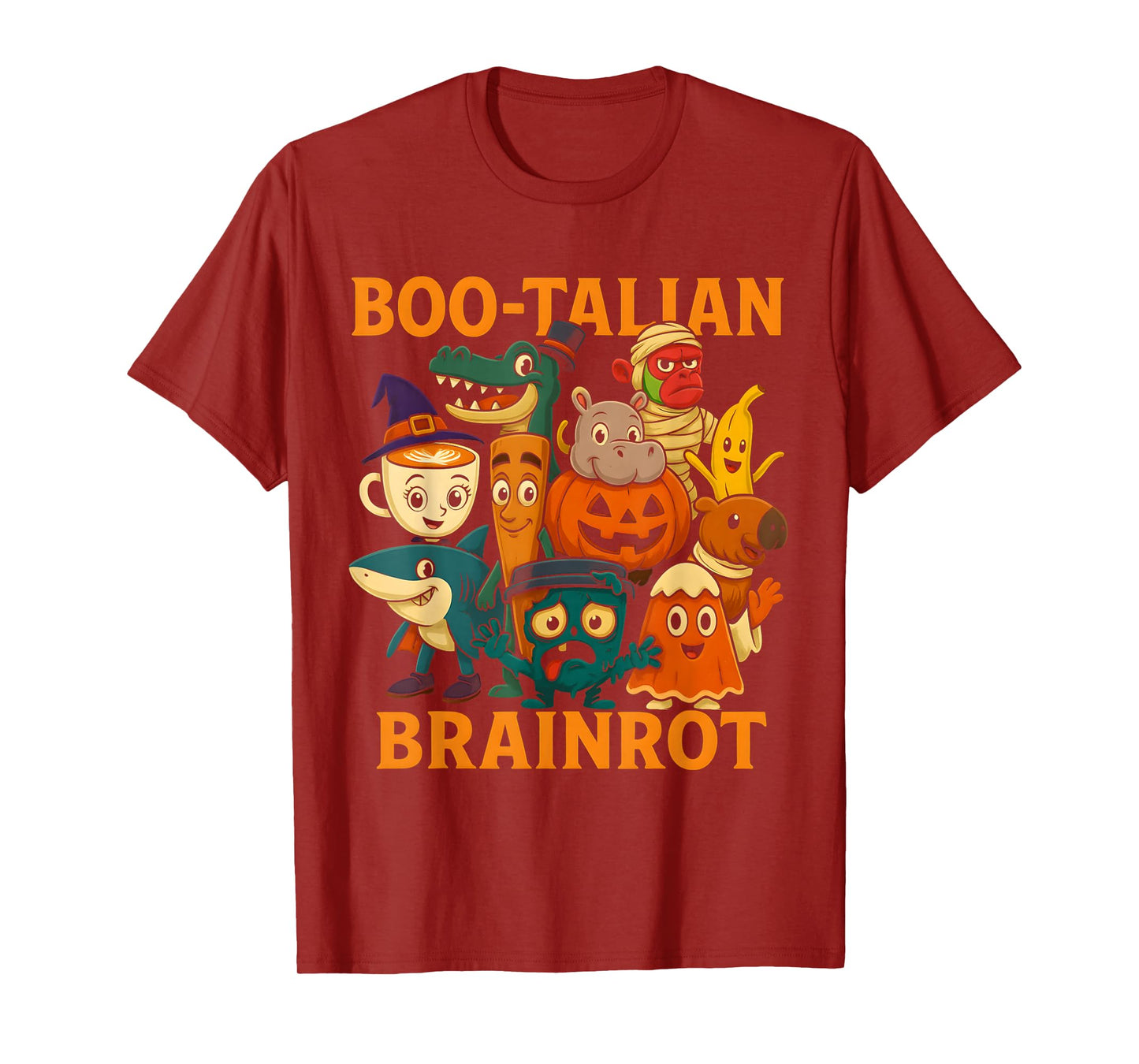 Italian Brainrot Characters Halloween Theme Costume Birthday T-Shirt