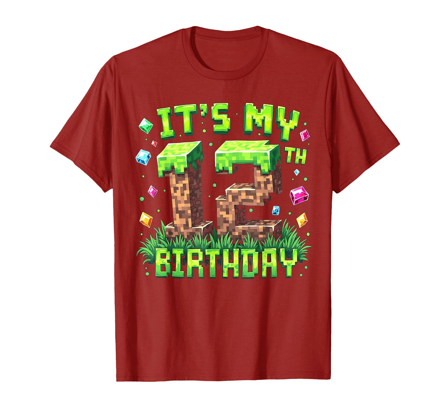 Birthday Boy Shirt It's My 12th Birthday Video Game Pixel T-Shirt