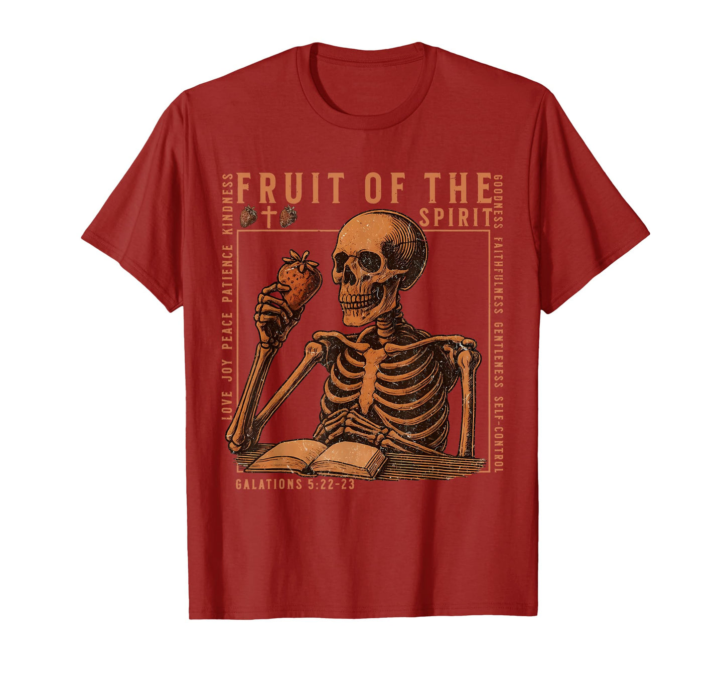 Fruit of The Spirit Christian Bible Verse Skeleton Halloween T-Shirt